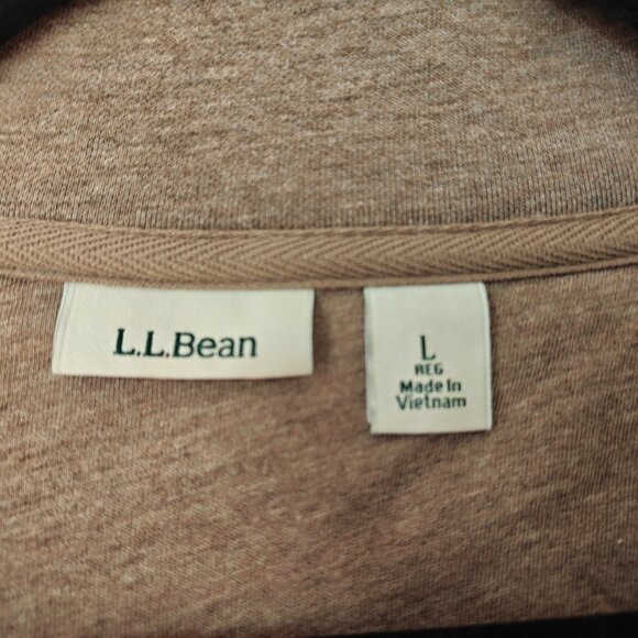 L.L.BEAN Quilted Quarter-Zip Pullover Sweatshirt Brown Women's Brown Size Large - Picture 6 of 12